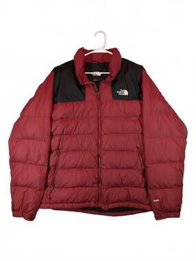 The North Face 700 Nuptse Down Puffer Jacket Red Black Winter Coat Mens Large